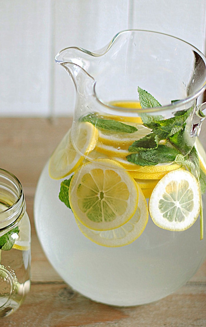 Lemon Water with Fresh Mint